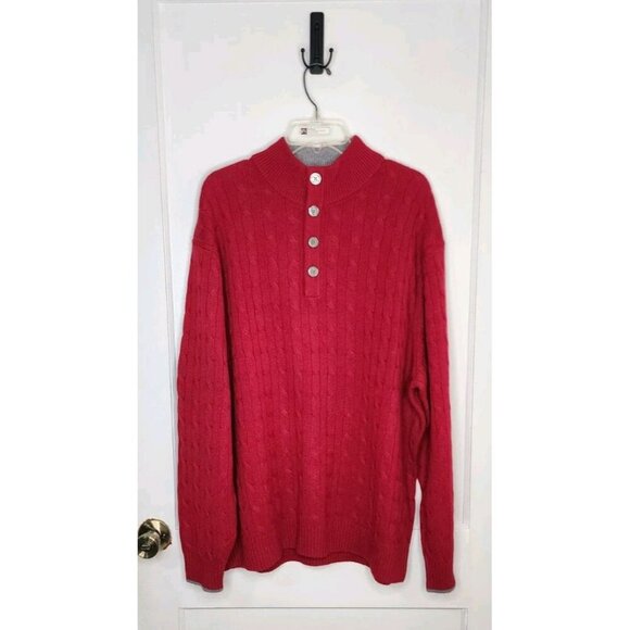 Daniel Cremieux Signature NWT Cable Knit 100% Cashmere Red Sweater XXL 2XL - Picture 1 of 6
